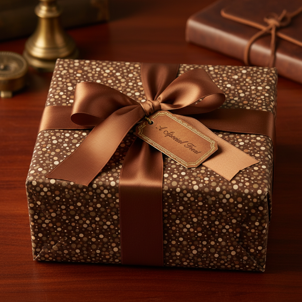 Neutral Dot Delight: Luxury Gift Wrap