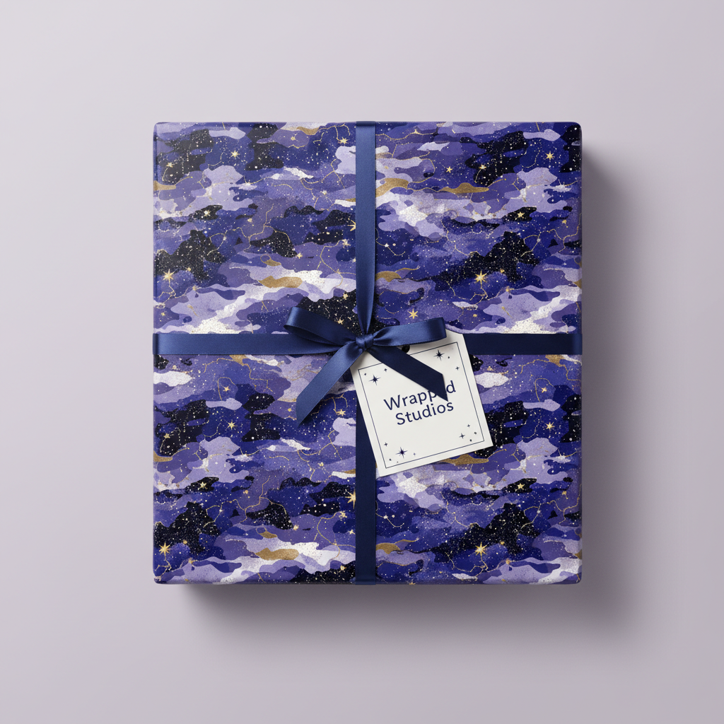 Cosmic Cloudscape: Purple Gift Wrap