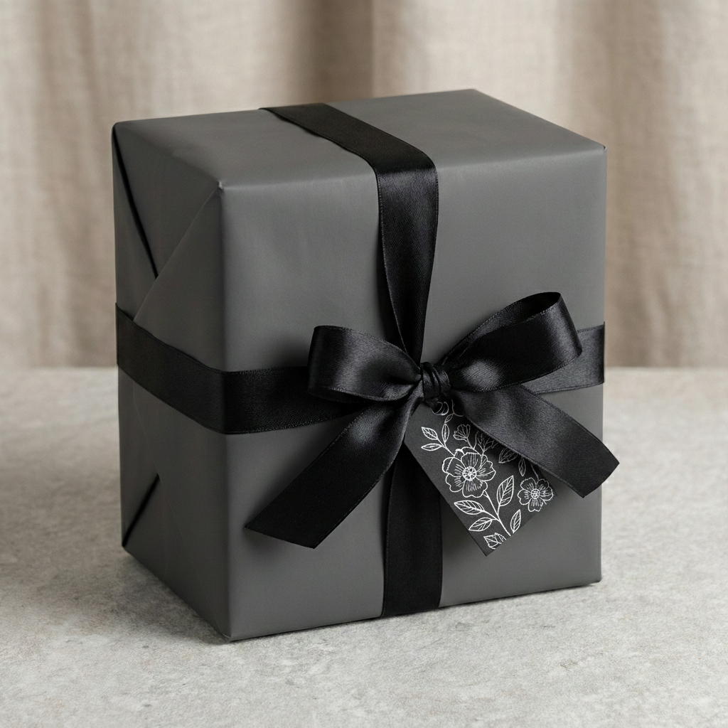 Charcoal wrapping paper mockup 2