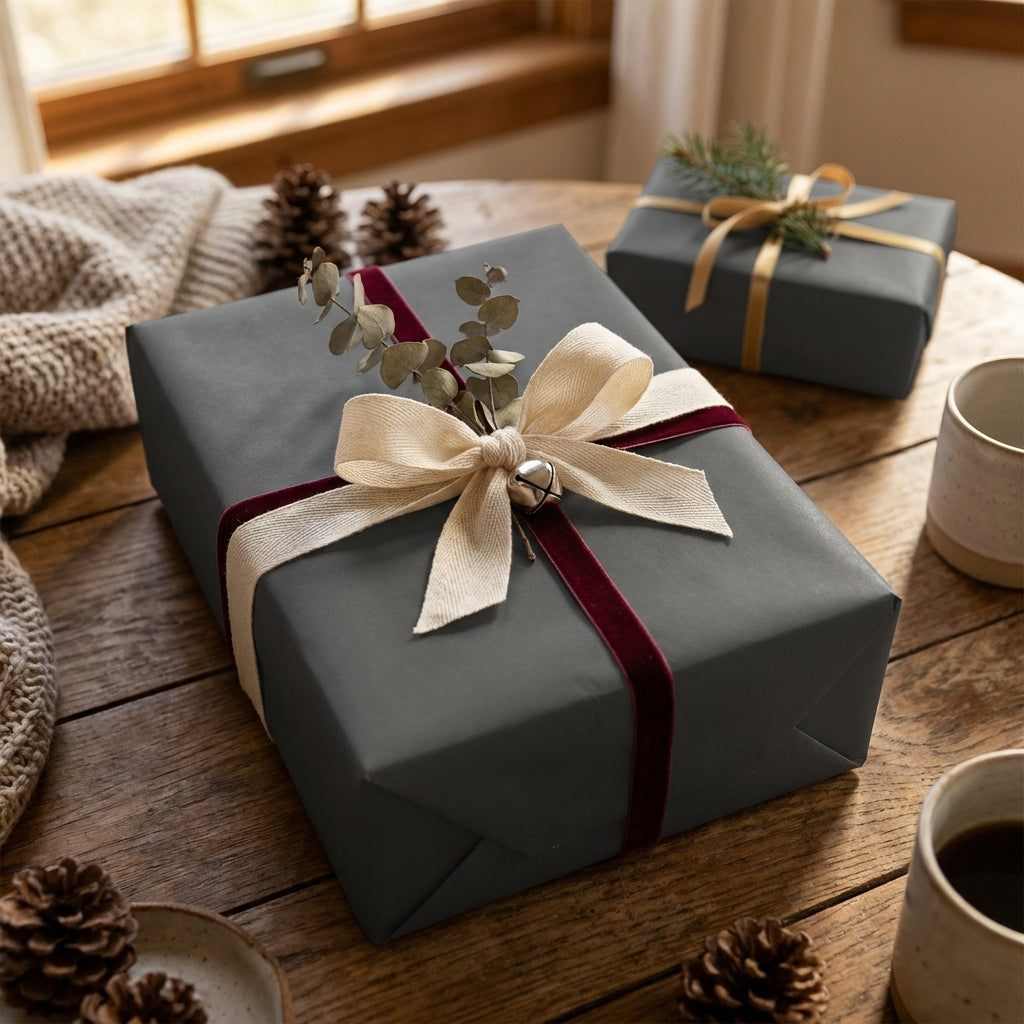 Charcoal wrapping paper mockup 6