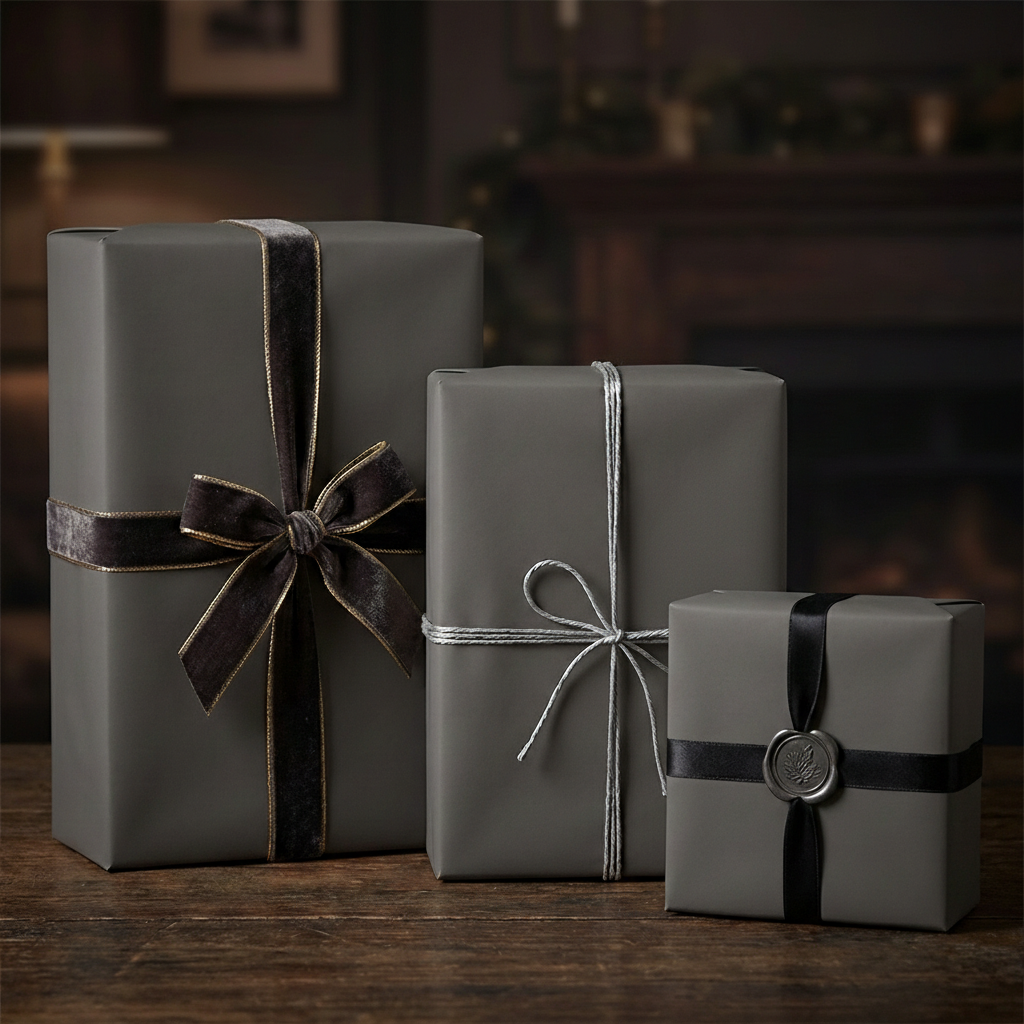 Charcoal wrapping paper mockup 10