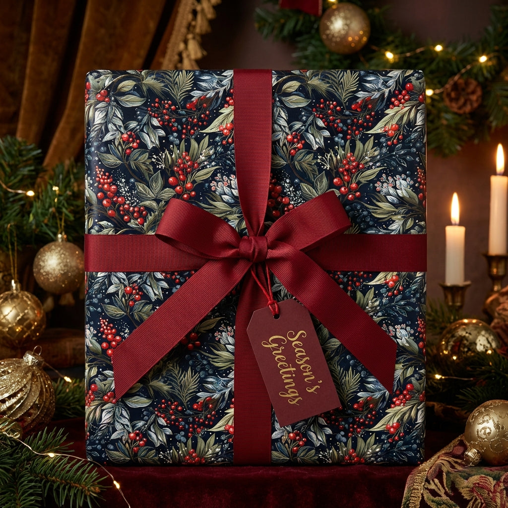 Festive Foliage: Botanical Wrapping Paper