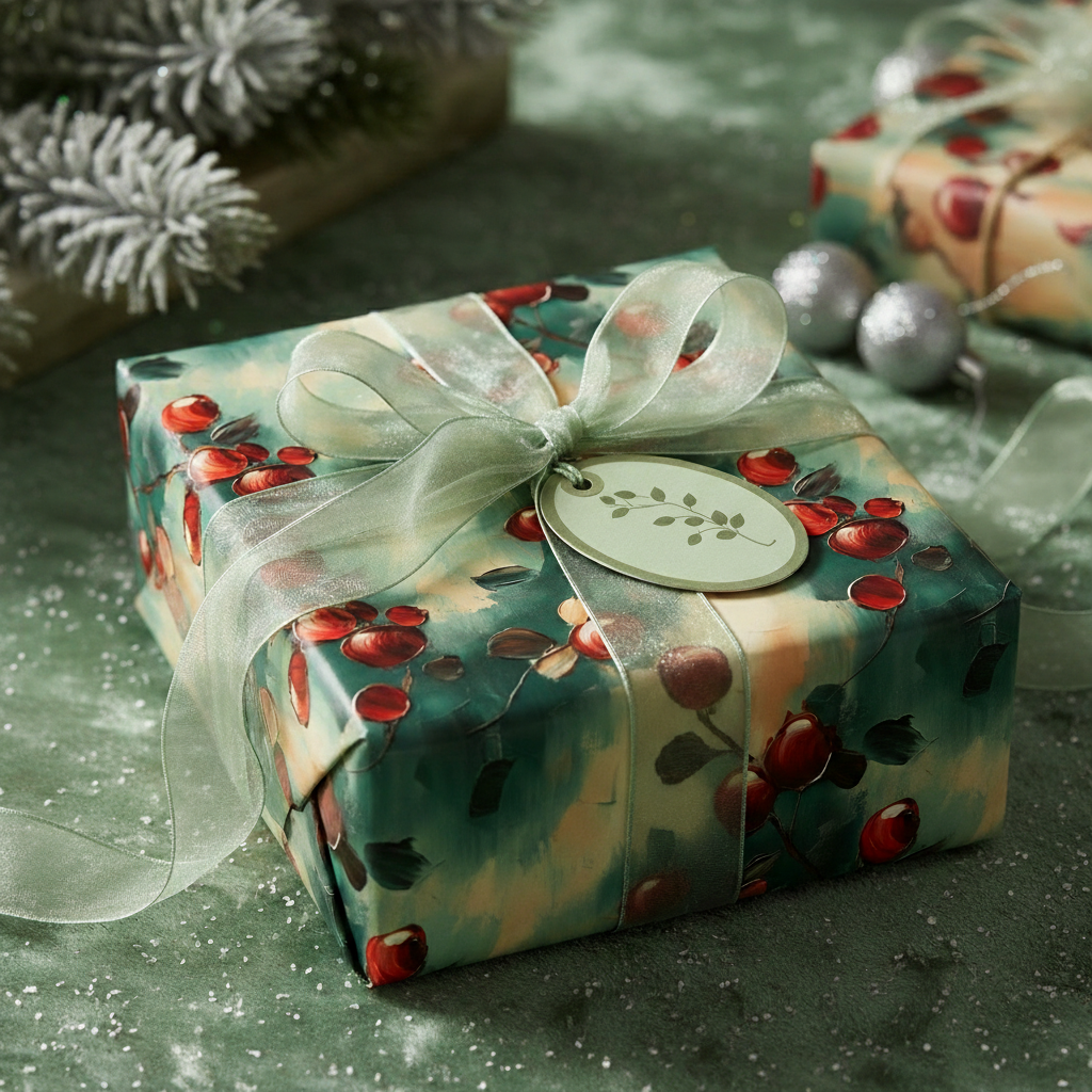 Painterly Berries: Christmas Wrapping Paper