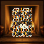 Novelty beer glass wrapping paper with "Cheers to Good Times" gift tag and brown twine, ideal for a beer lover's birthday present.