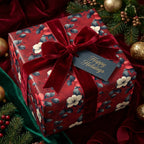 Crimson Charm: Floral Wrapping Paper