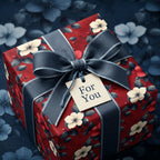 Crimson Charm: Floral Wrapping Paper