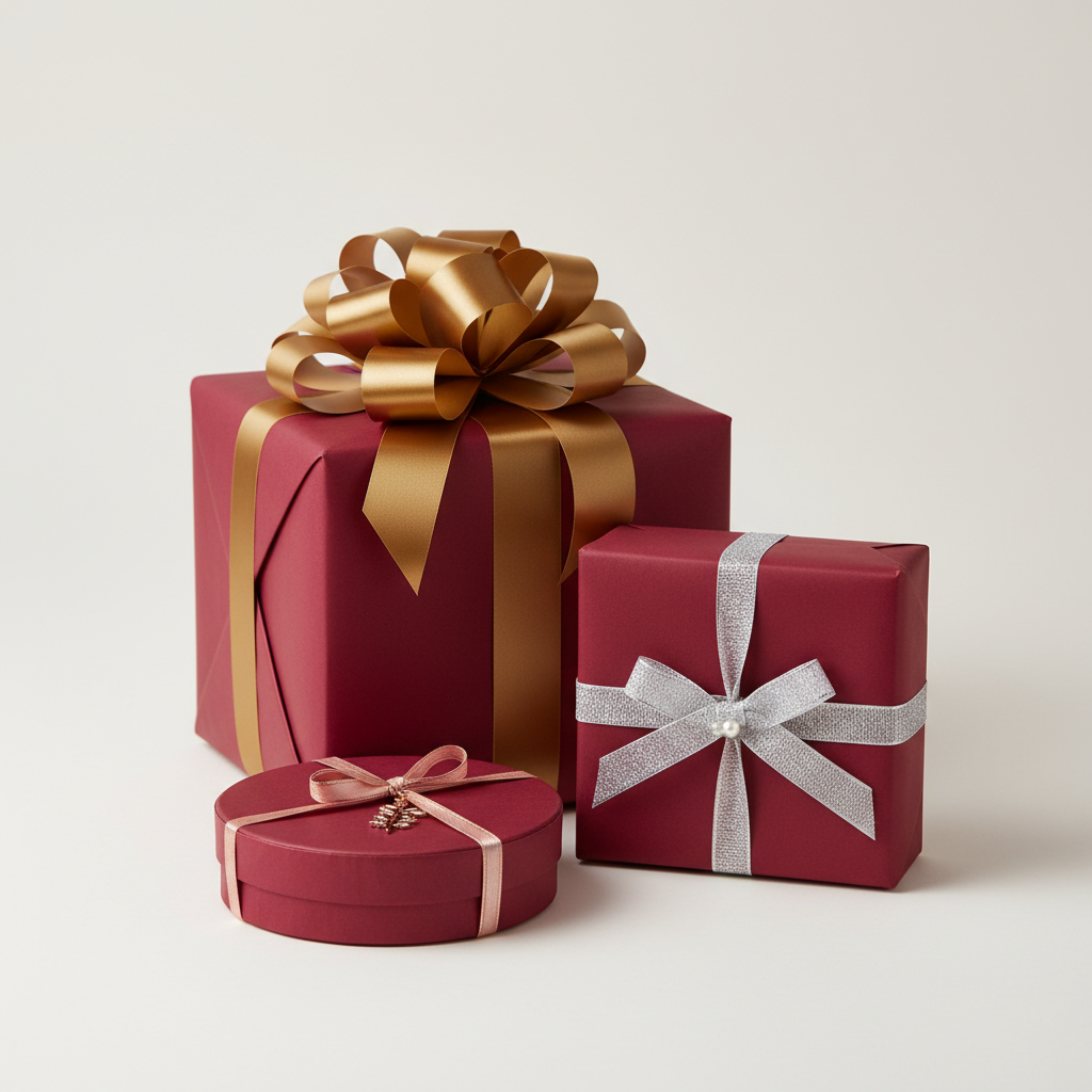 Crimson wrapping paper mockup 1