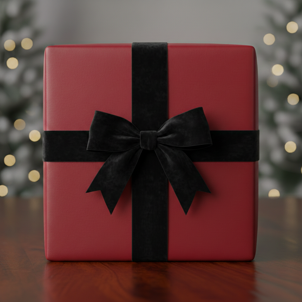 Crimson wrapping paper mockup 2