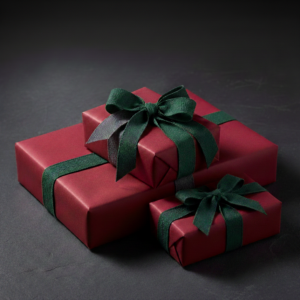 Crimson wrapping paper mockup 7