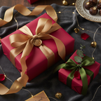 Crimson wrapping paper mockup 11