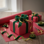Crimson wrapping paper mockup 12