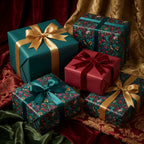 Elegant floral wrapping paper and luxury Christmas gift wrap by Wrapped Studios.