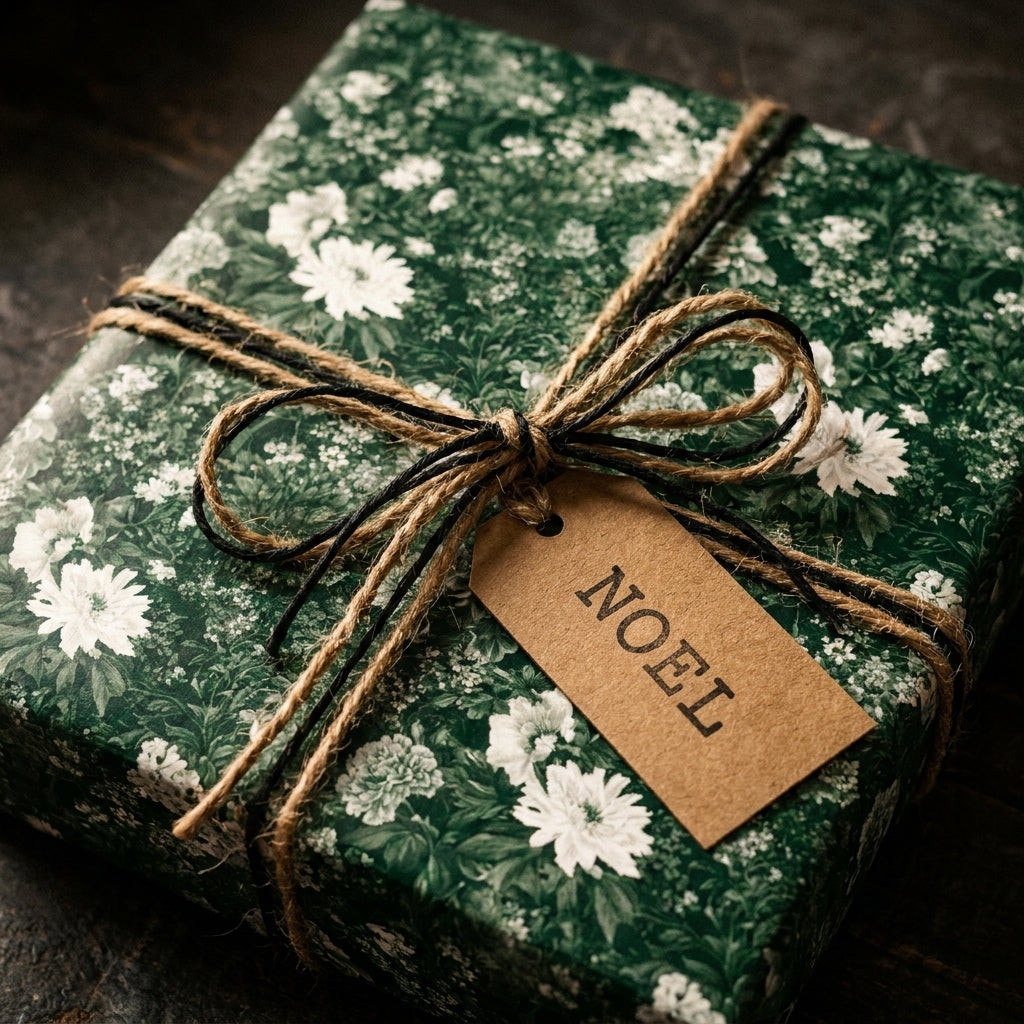 Moody Meadows: Dark Botanical Wrapping Paper