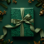 Baroque Green: Elegant Damask Christmas Wrapping Paper