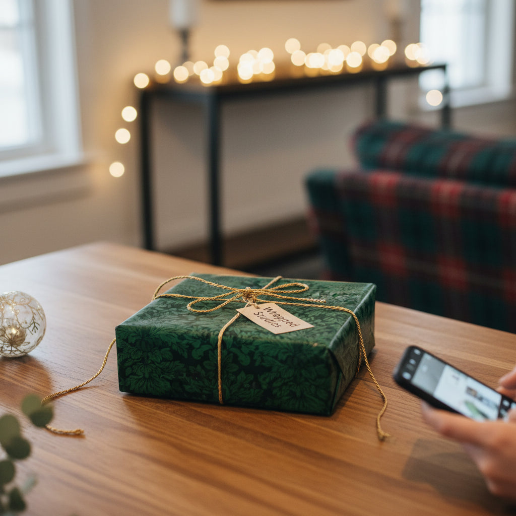 Baroque Green: Elegant Damask Christmas Wrapping Paper