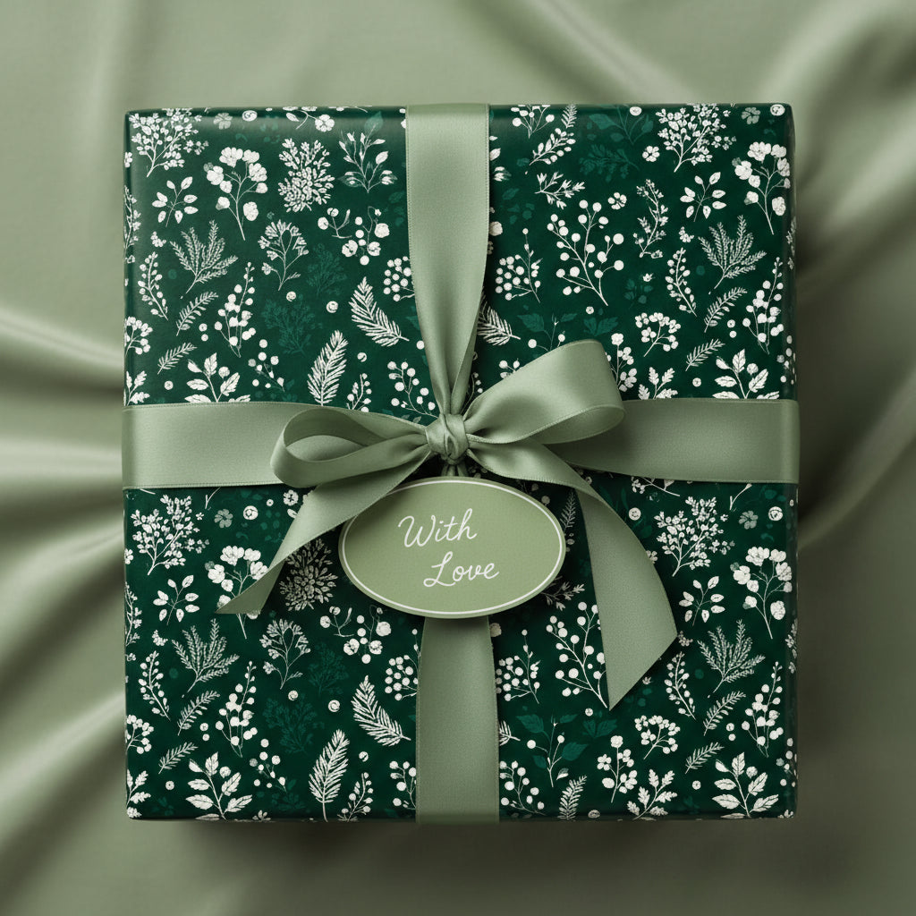 Deep Woodland Wonder: Green Gift Wrap