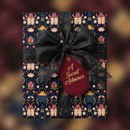 Elegant gift wrapped in beetle and floral wrapping paper with black ribbon and "A Secret Admirer" tag.