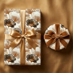 Ginkgo leaf luxury gift wrap on elegant gold wedding gift boxes by Wrapped Studios.
