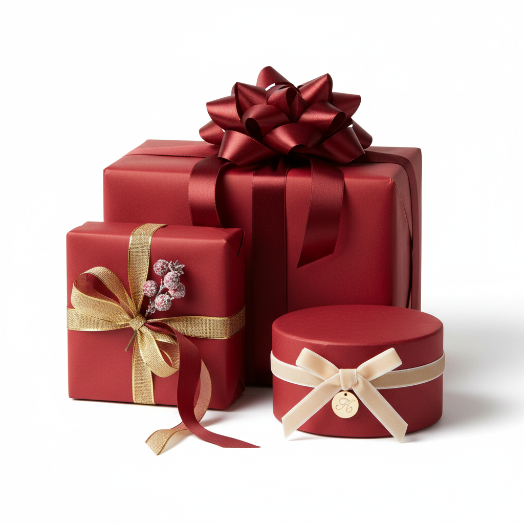 Firebrick wrapping paper mockup 1