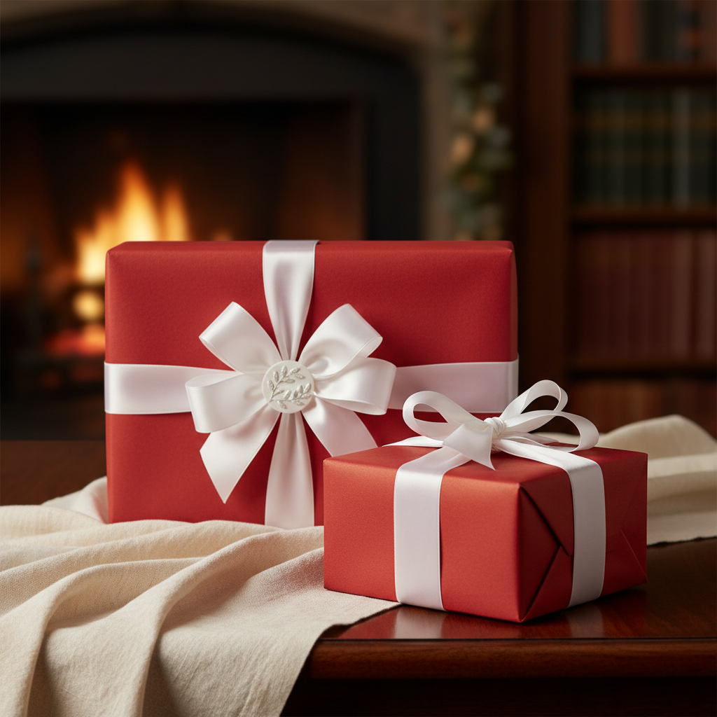 Firebrick wrapping paper mockup 3