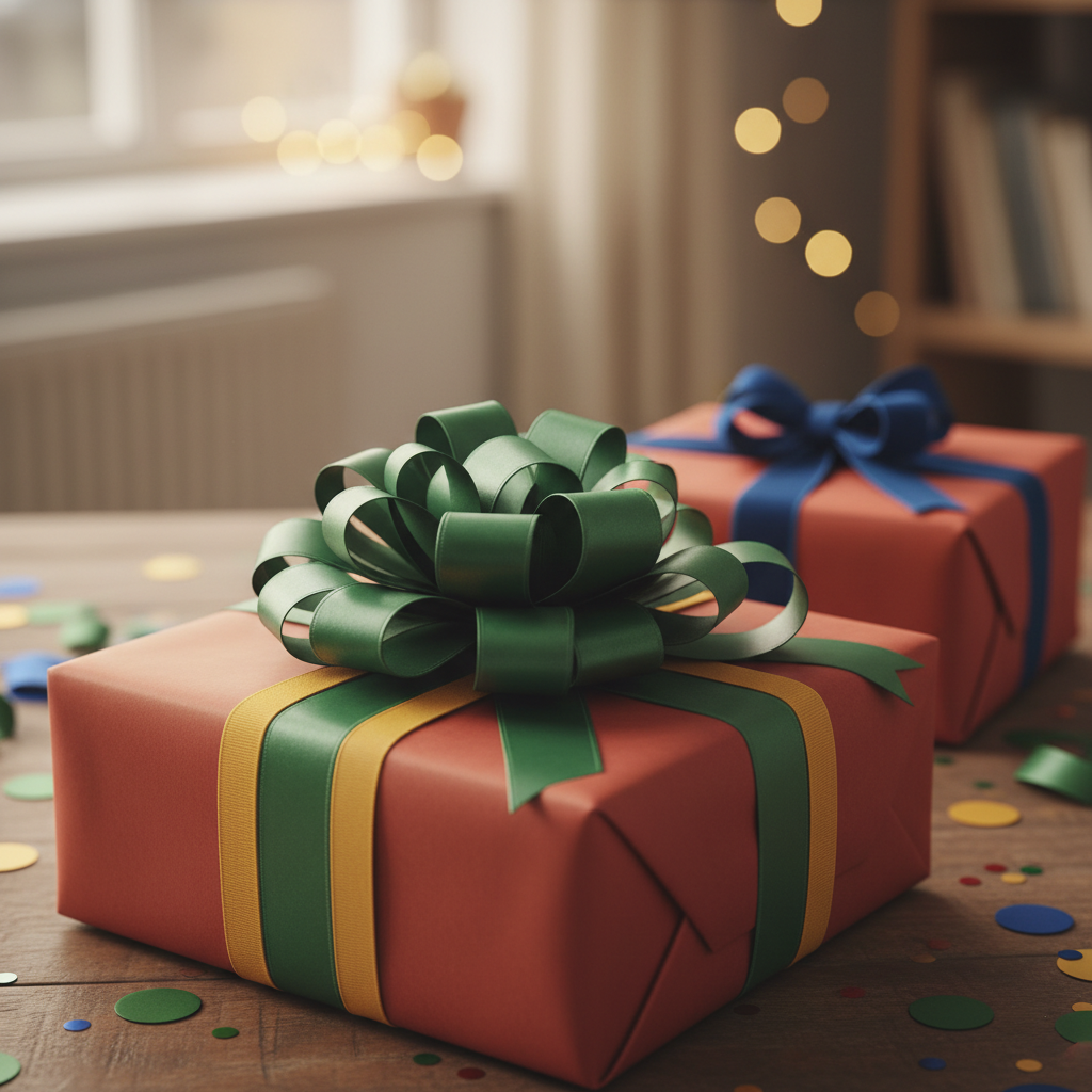 Firebrick wrapping paper mockup 6