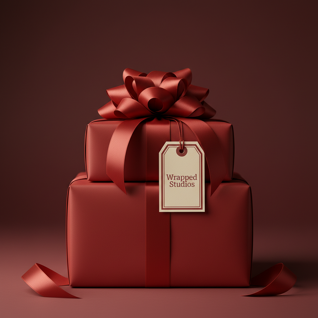 Firebrick wrapping paper mockup 9