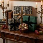Gothic skull wrapping paper and luxury dark academia gift wrap by Wrapped Studios.