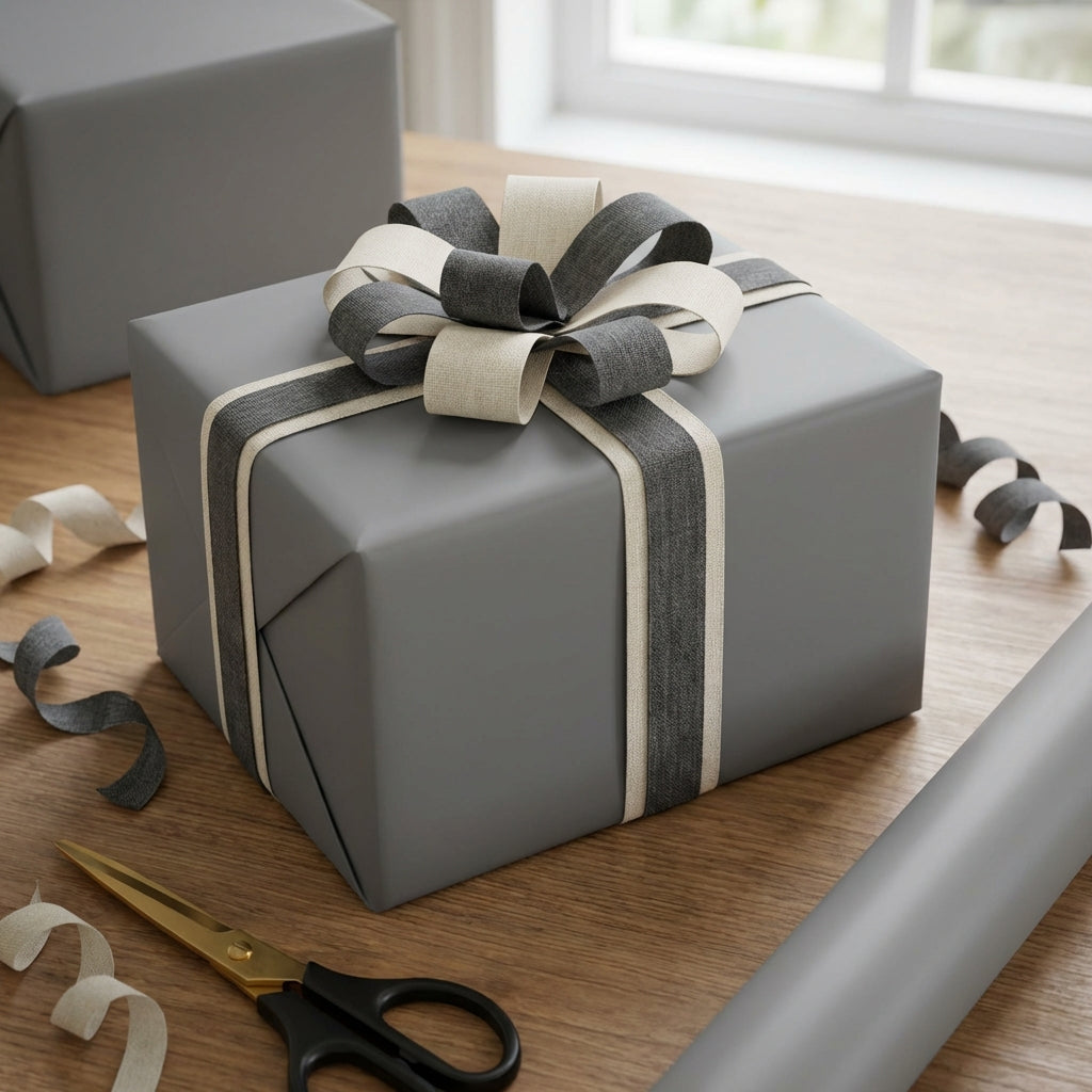 Classic Gray wrapping paper mockup 12