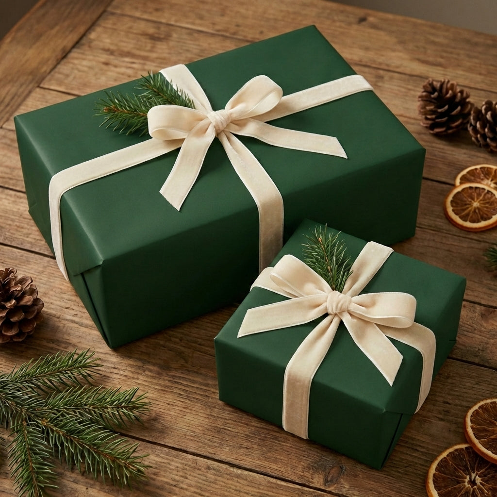 Hunter Green wrapping paper mockup 11