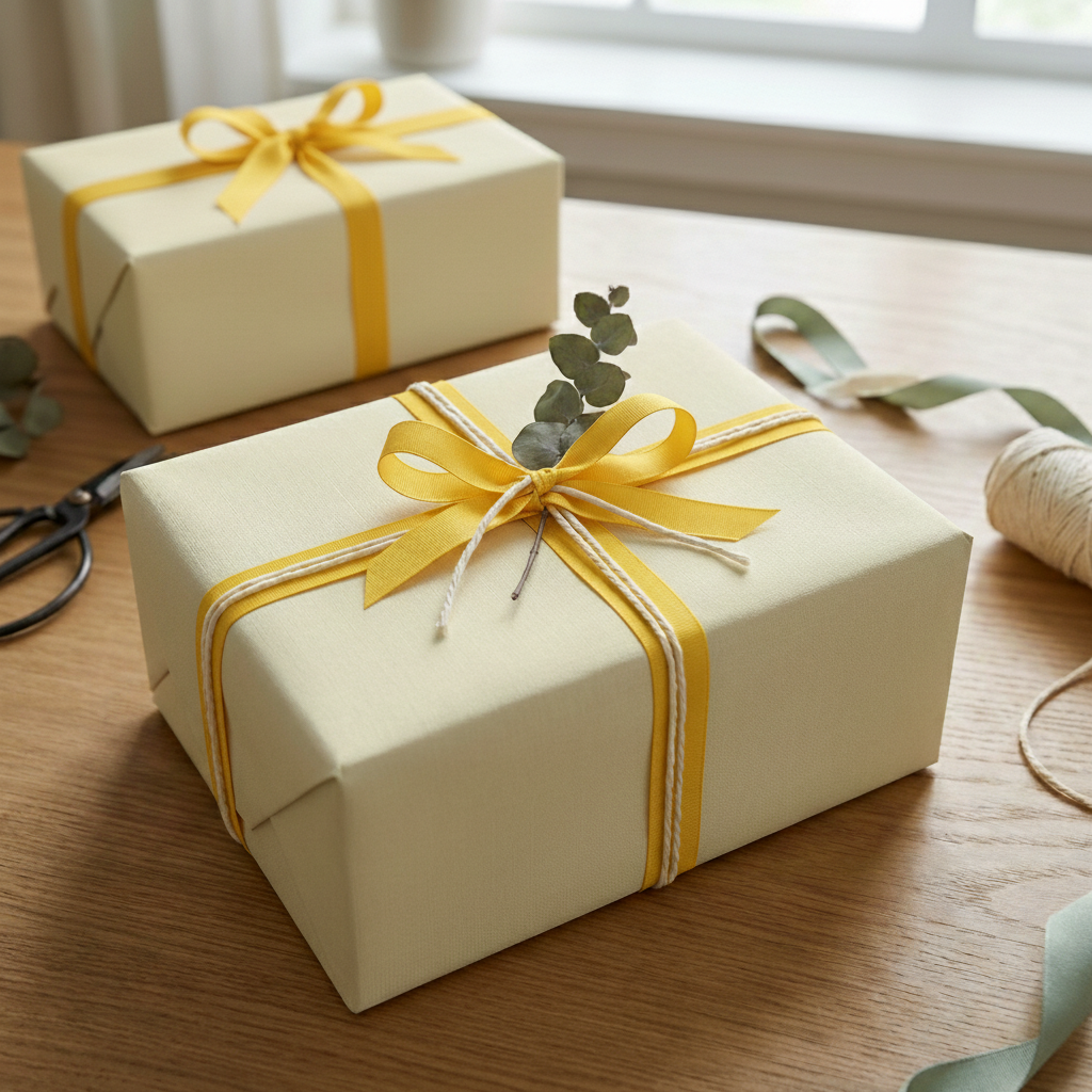 Linen wrapping paper mockup 6