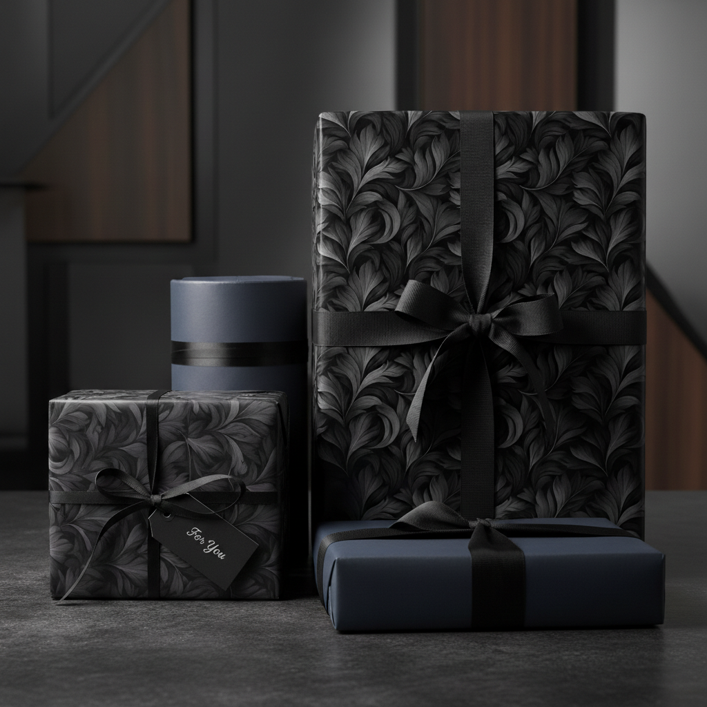 Foliage Shadows: Dark Gift Wrap