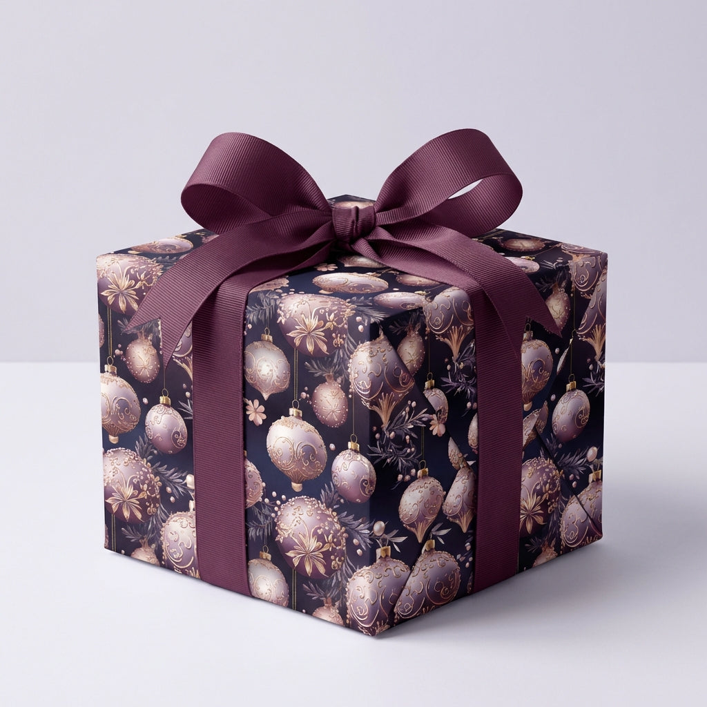 Opulent Orchid Ornaments: Christmas Gift Wrap