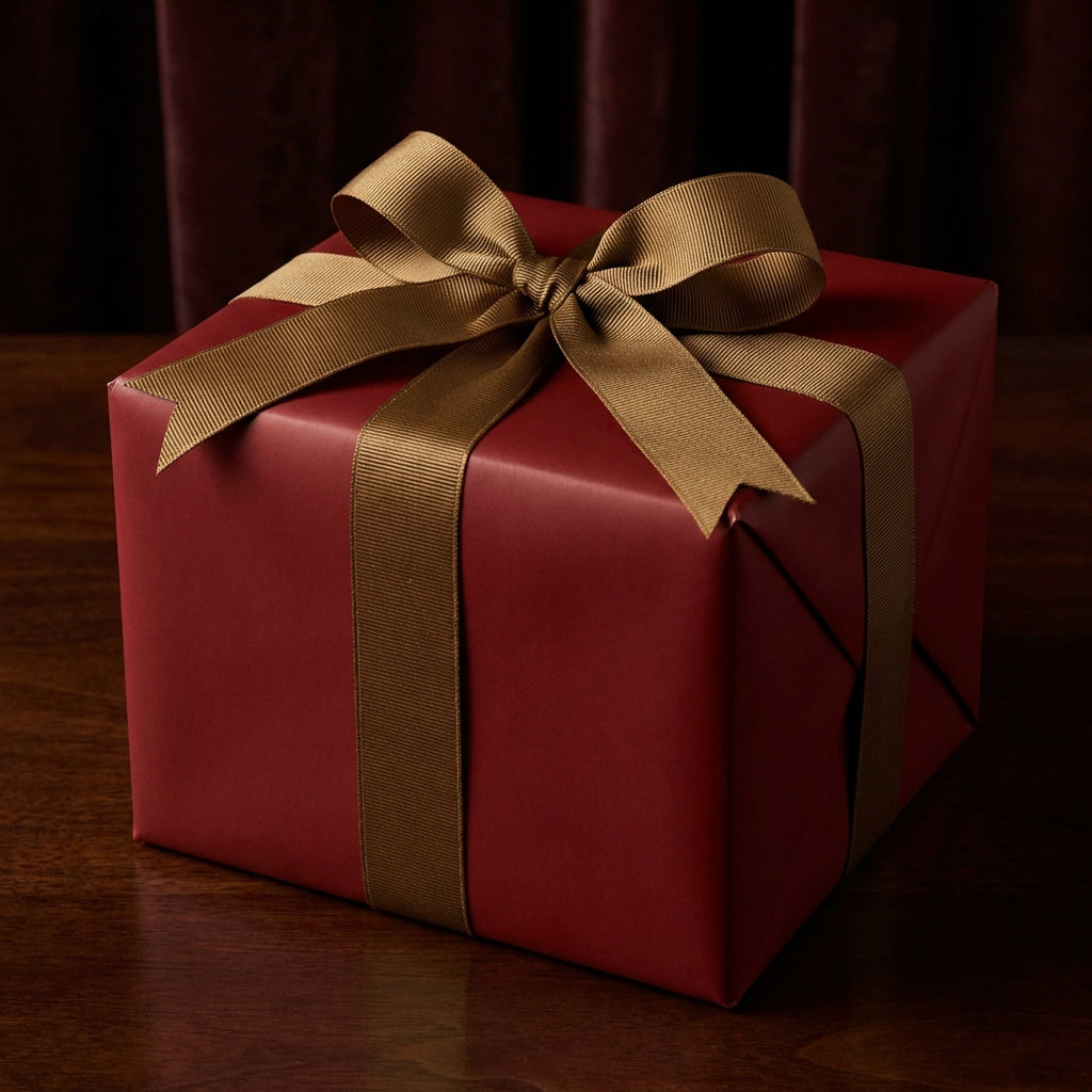 Deep Maroon wrapping paper mockup 5