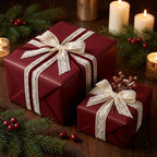 Deep Maroon wrapping paper mockup 8