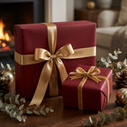 Deep Maroon wrapping paper mockup 11