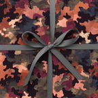 Abstract art wrapping paper with grey ribbon, perfect for a modern birthday gift or unique present.