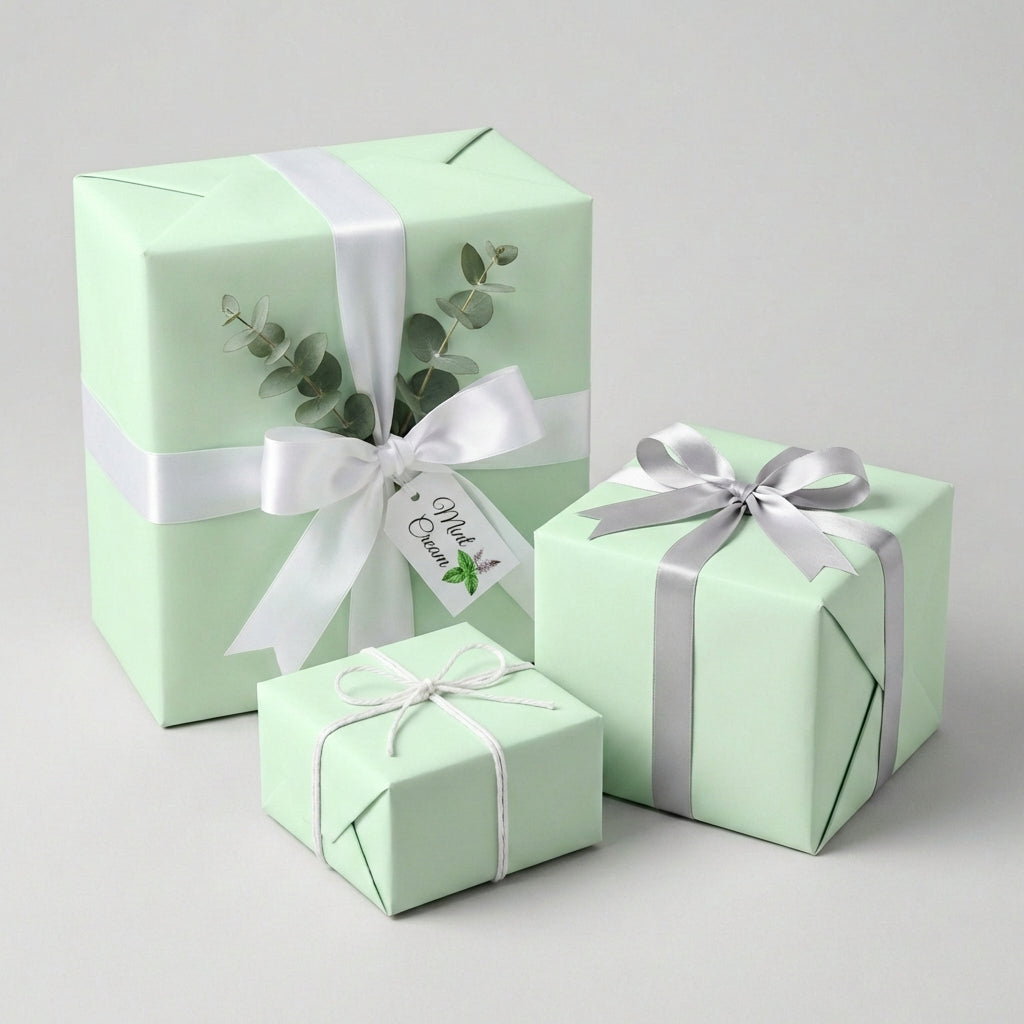 Mint Cream wrapping paper mockup 1
