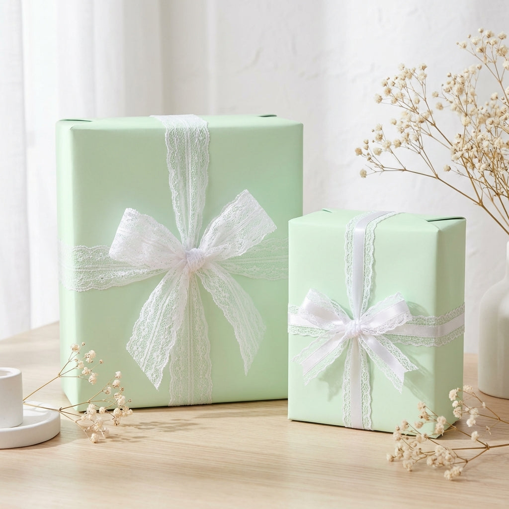 Mint Cream wrapping paper mockup 8