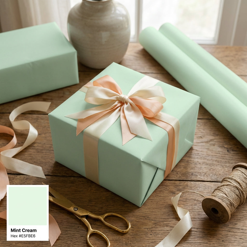 Mint Cream wrapping paper mockup 12