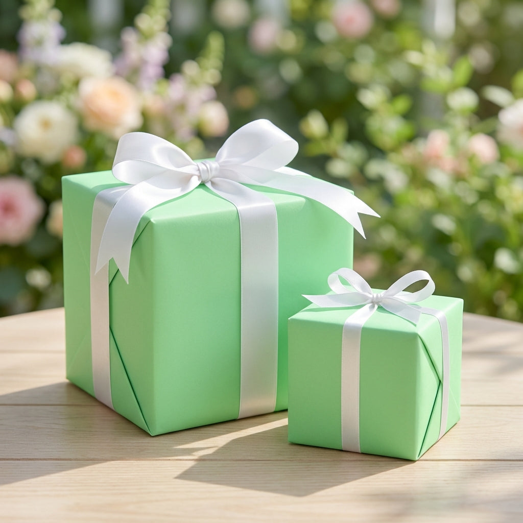 Mint Green wrapping paper mockup 3