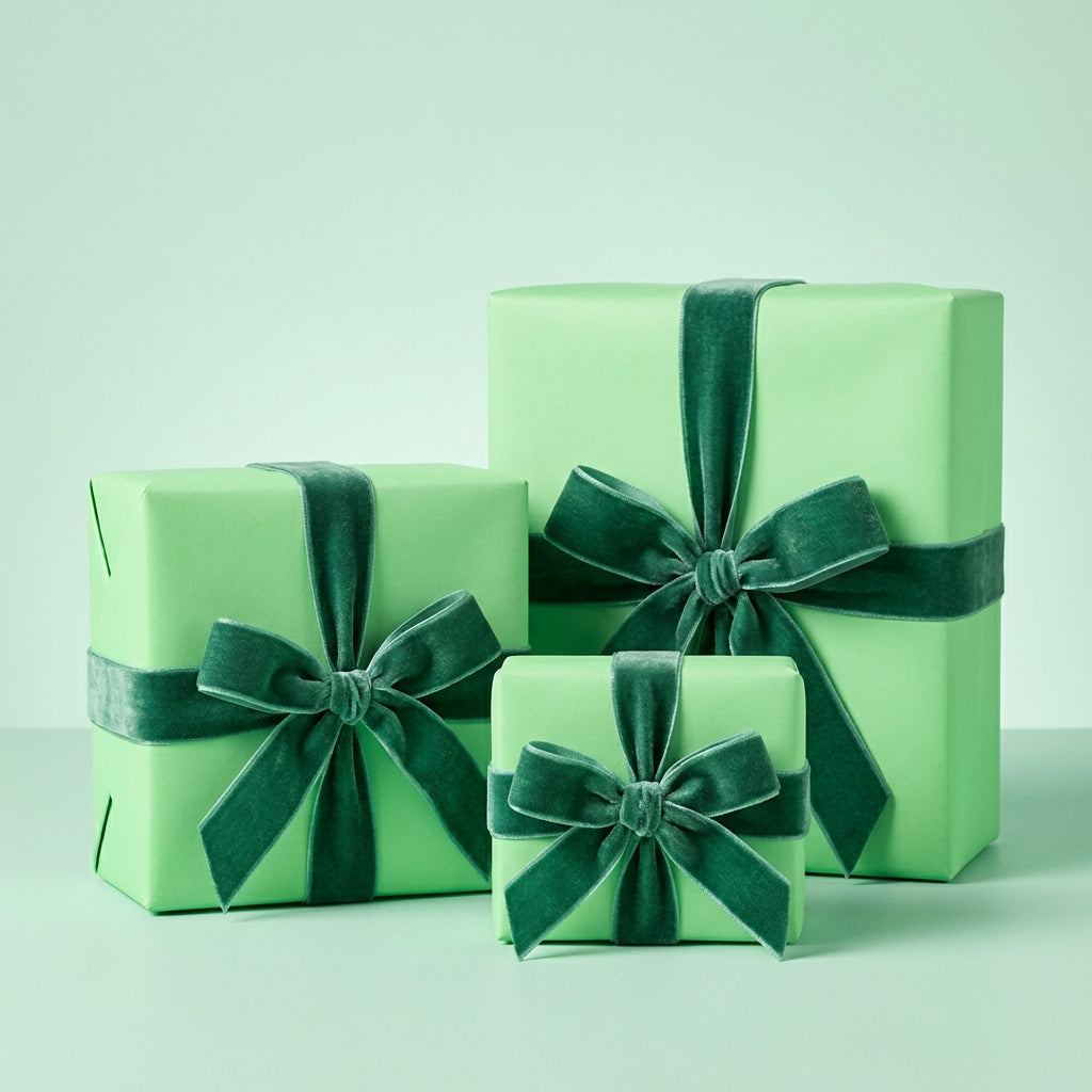 Mint Green wrapping paper mockup 4
