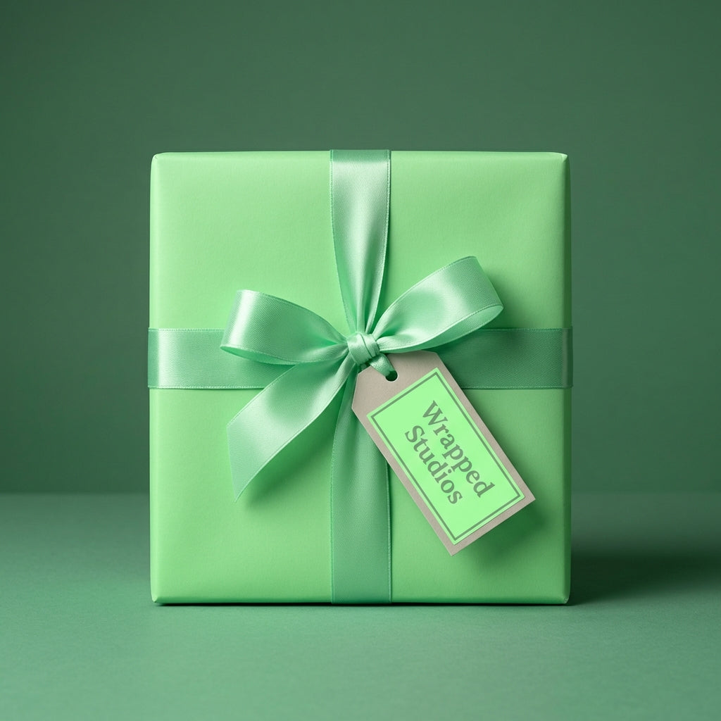 Mint Green wrapping paper mockup 9
