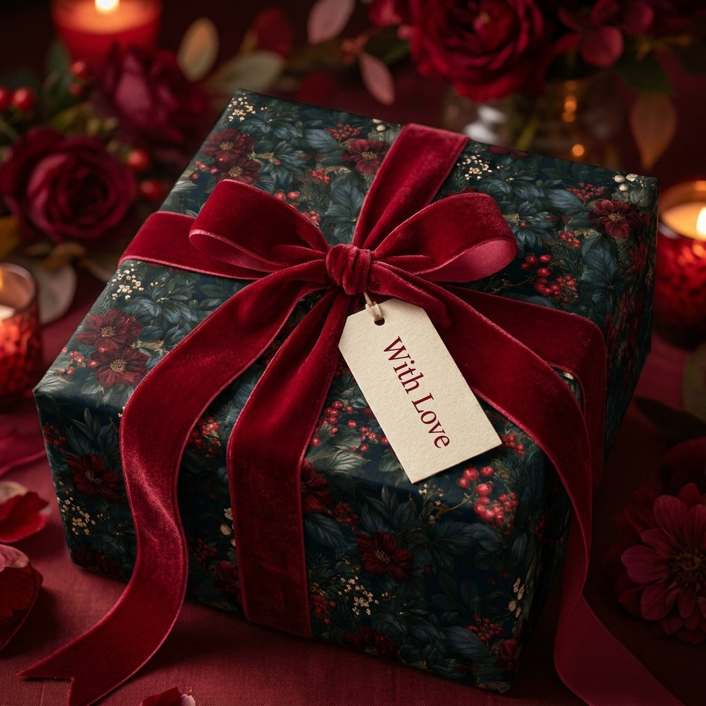 Midnight Meadow: Moody Botanical Wrapping Paper