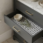 Modern black and white wavy wrapping paper used as luxury drawer liner by Wrapped Studios.