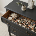 Coastal ocean wrapping paper with coral pattern used as dresser drawer liner, from Wrapped Studios.