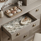 Coastal water ripple wrapping paper used as a luxury drawer liner by Wrapped Studios.