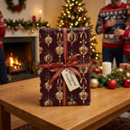Victorian Burgundy: Opulent Ornament Wrapping Paper