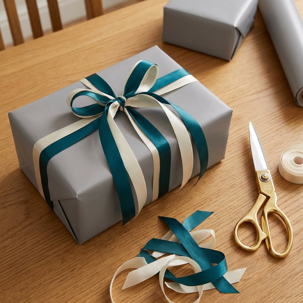 Pewter wrapping paper mockup 12