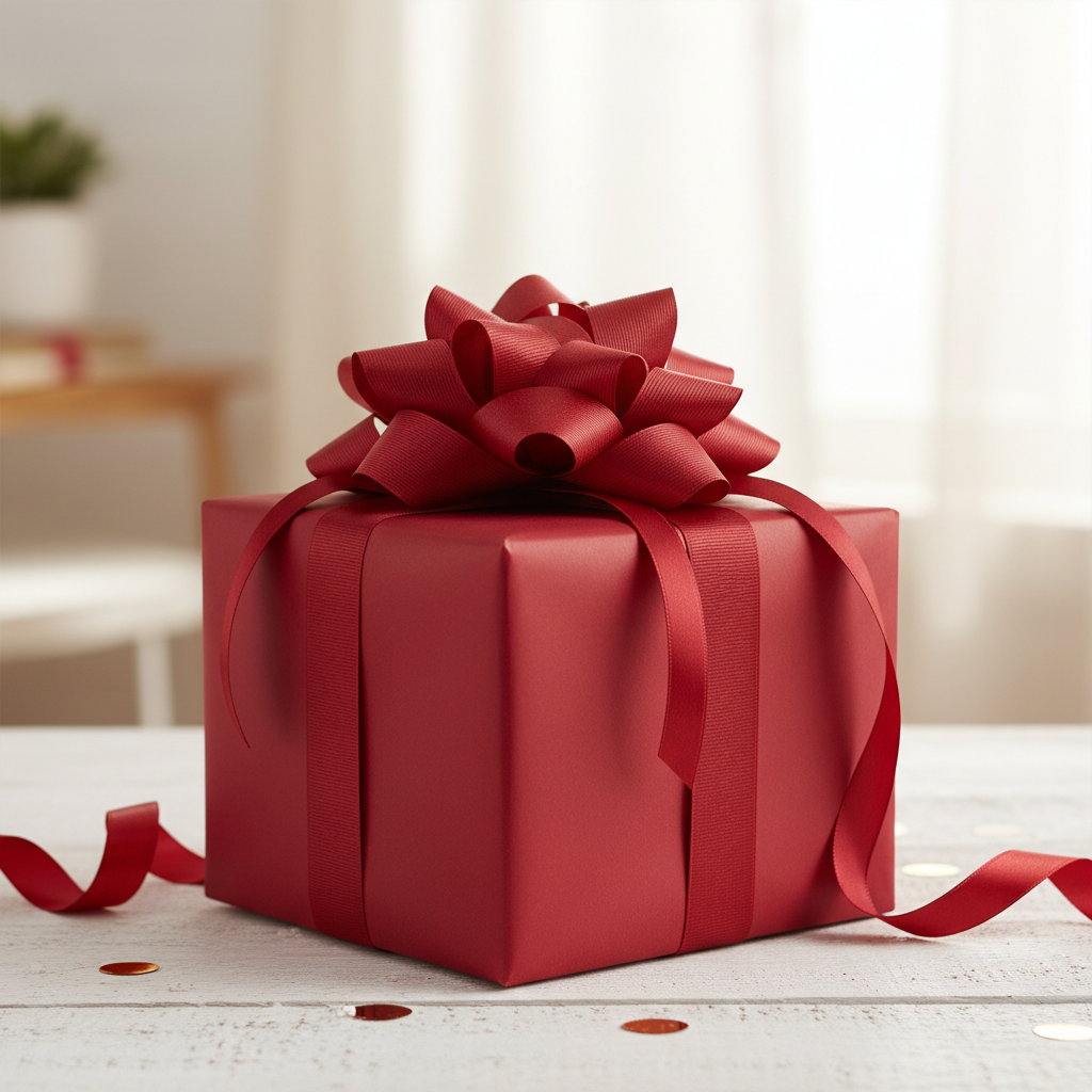 Classic Red wrapping paper mockup 5