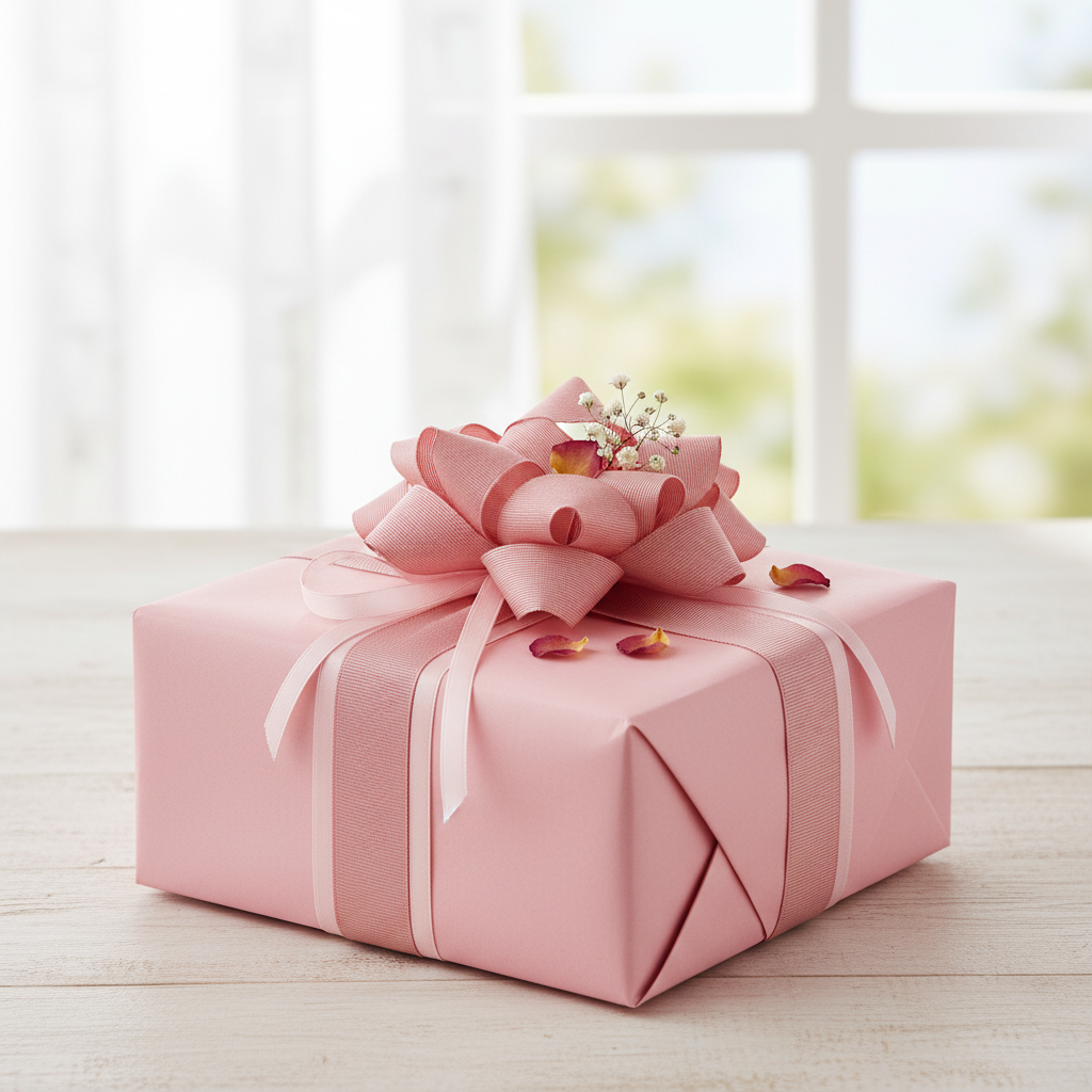 Rose Petal wrapping paper mockup 5